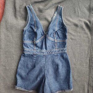 Miss Selfridge Denim Romper with Zip - Small (US 2)